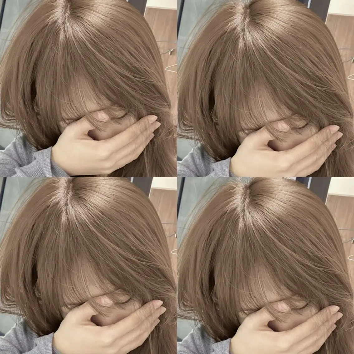 セミロング ヘアカラー トリートメント ヘッドスパ 透明感♡グレージュ ♡ミルクティー♡のヘアスタイル