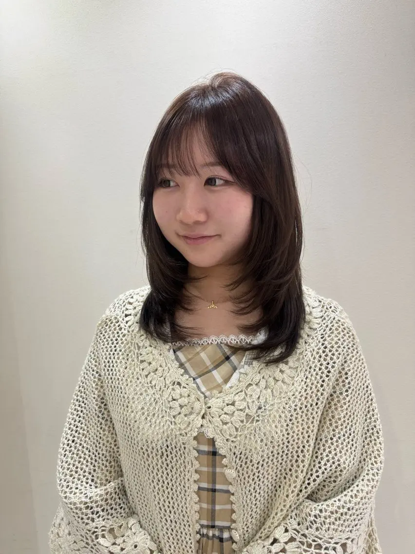 ミディアム レイヤーカット カット 髪質改善🫧 カラー特化/Hinaのヘアスタイル