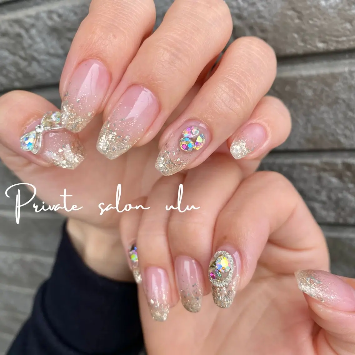 ネイル グラデーション ラメ(グリッター) ラメグラデーション ♡Private salon　uLu♡のネイルデザイン