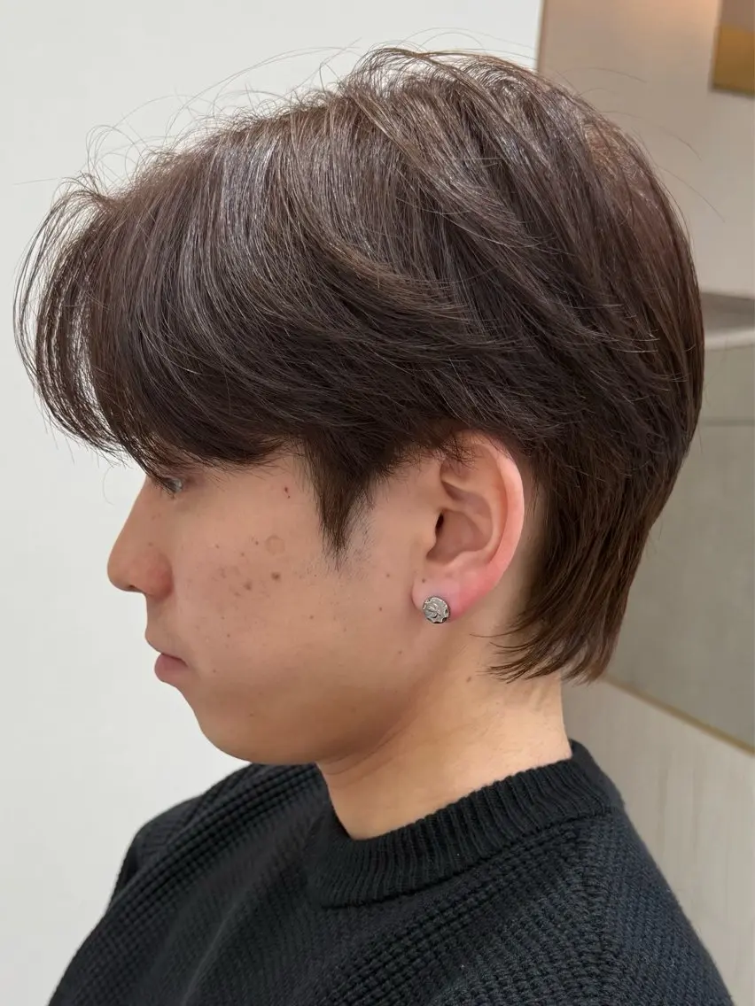 ショート パーマ メンズ カット パーマ 岩城 滉成のヘアスタイル
