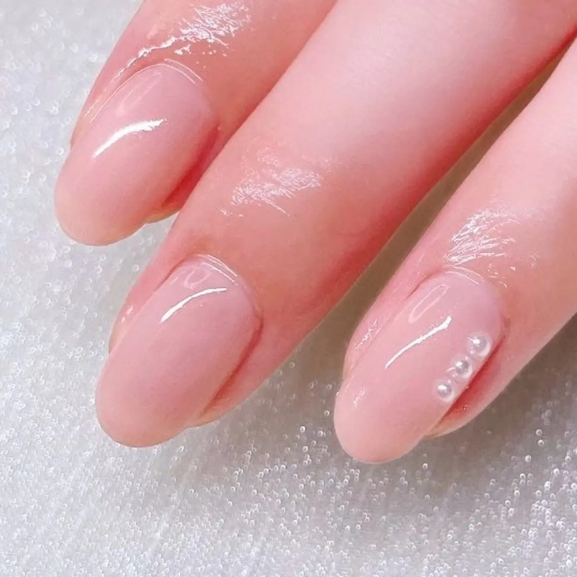 ネイル 長さ出し ストーンネイル ハンドネイル Nailist suzuのネイルデザイン