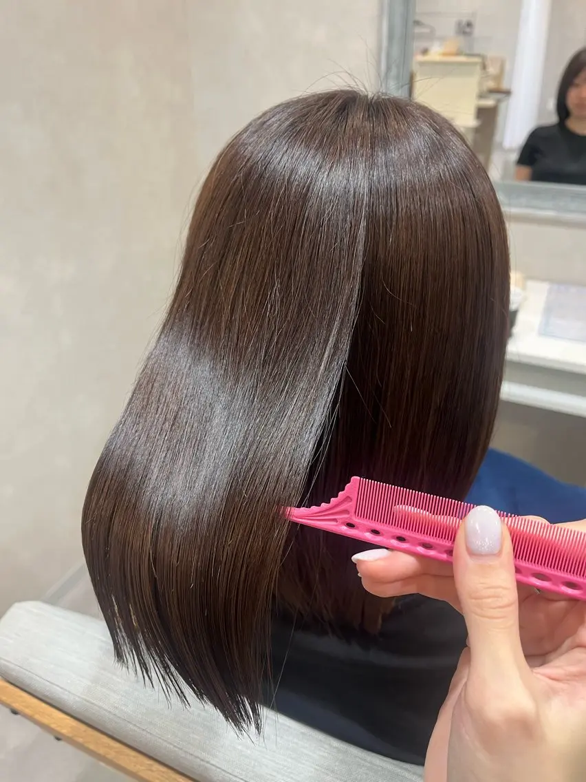 ミディアム ヘアカラー トリートメント 森 愛友のヘアスタイル