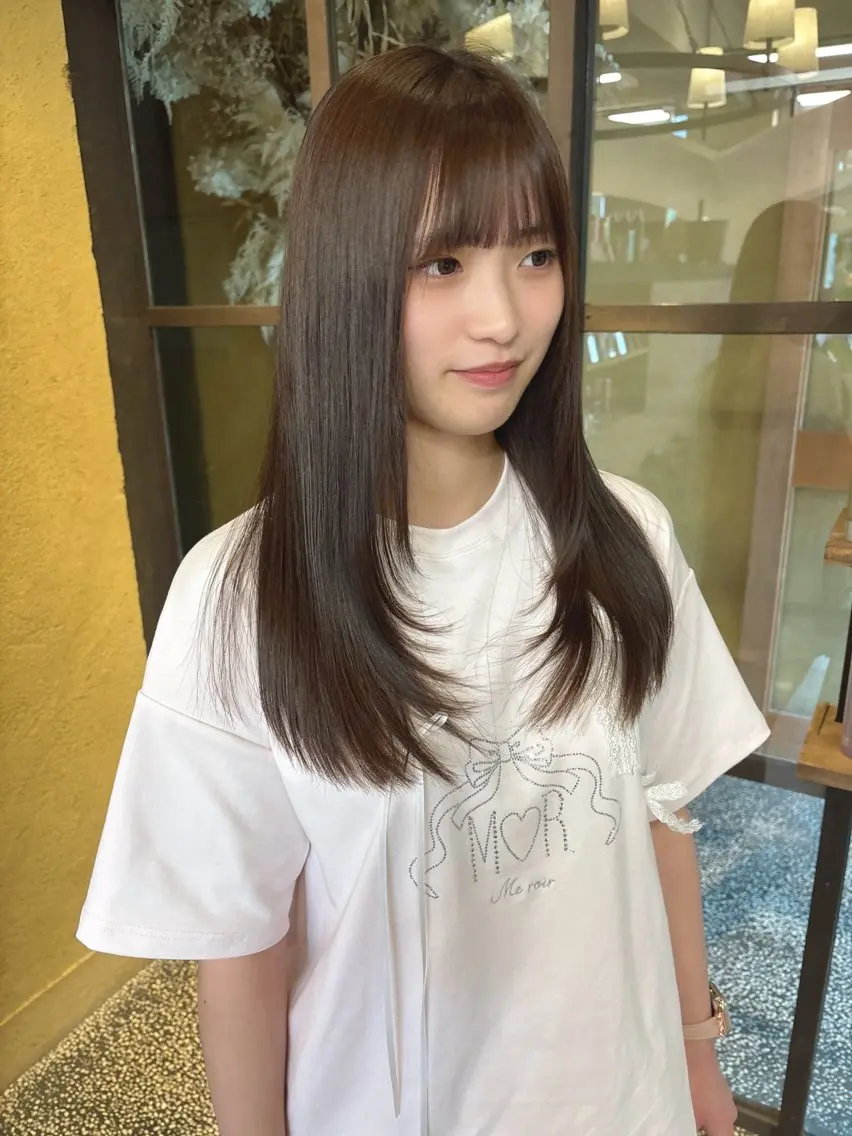 ロング 縮毛矯正 ゼロヘアーガーデン むらなかあやね🐰ᩚのヘアスタイル