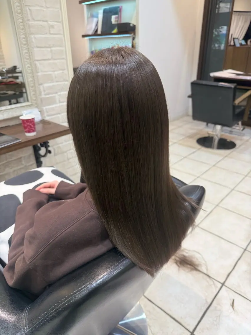 セミロング ボブ 韓国風ヘア レイヤーカット 🩵RIKO🩵 透明感カラー🫧のヘアスタイル
