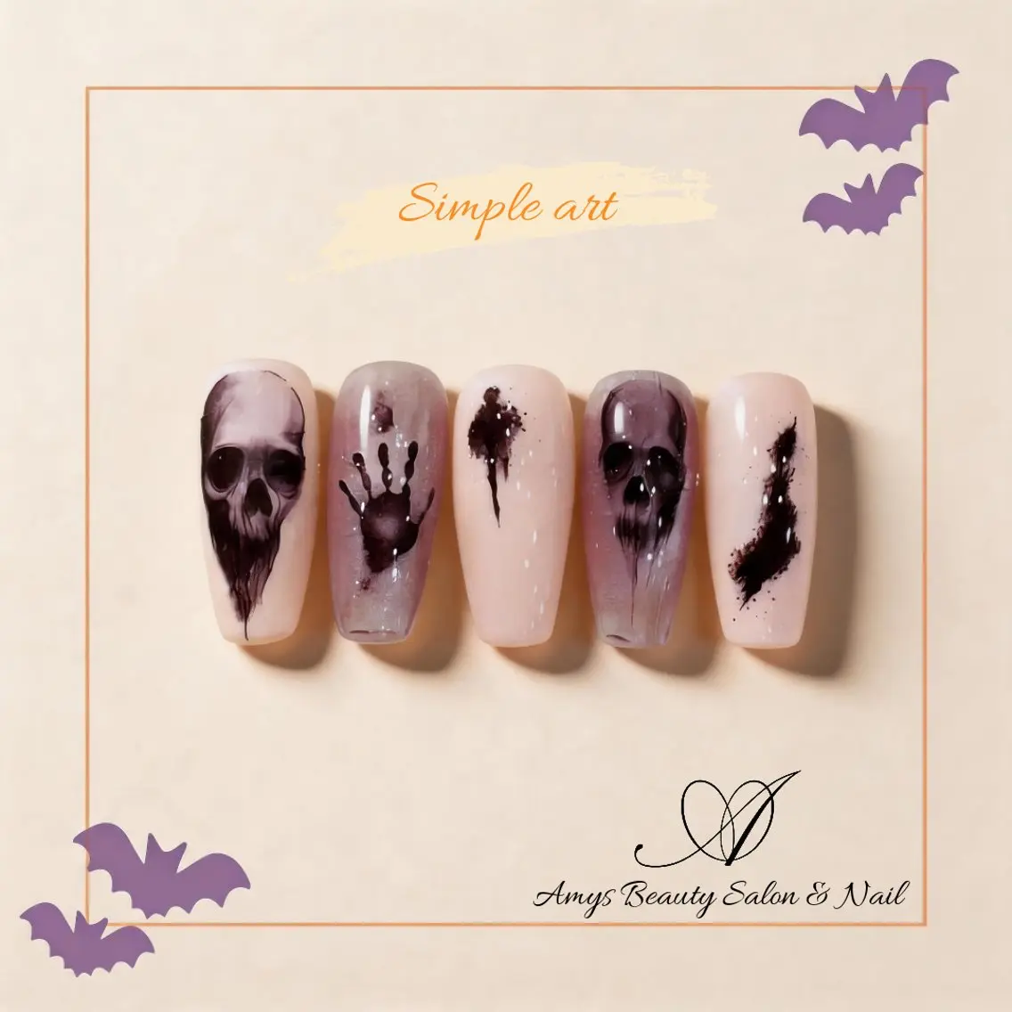 ネイル アートネイル ハロウィン シンプルネイル ハンドネイル ハンドケア Amys nail シヅキのネイルデザイン