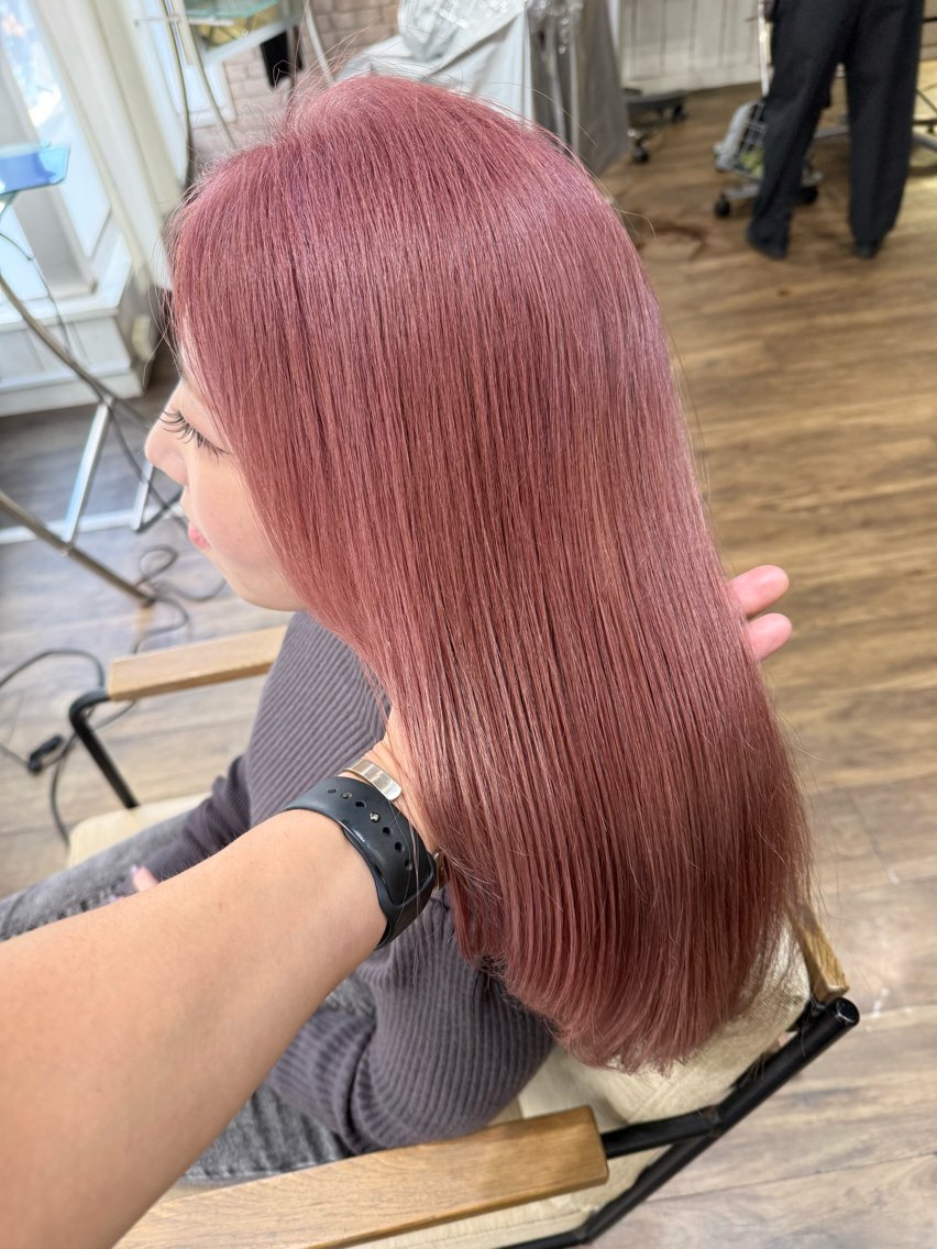 セミロング カラー パーマ ベージュカラー ピンクカラー ピンクベージュ カット ヘアカラー トリートメント 👑指名率No.1 👑坂口飛翔のヘアスタイル