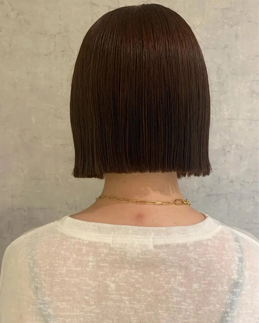 ショート カラー 切りっぱなしボブ ブラウンカラー オレンジ オレンジブラウン ボブ カット ヘアカラー トリートメント Yuuki🌷名古屋 栄 カラー/ボブのヘアスタイル