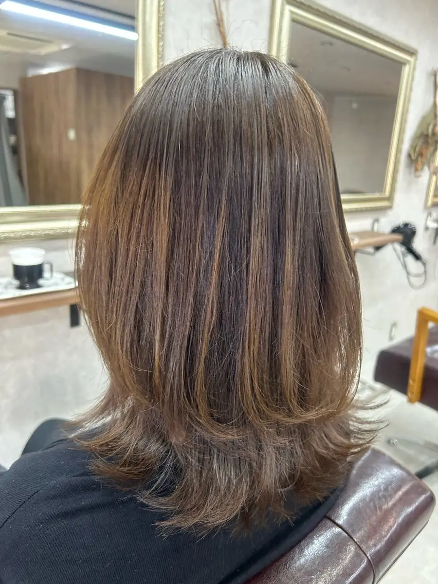 ミディアム カラー カット ヘアカラー Lien 深井店のヘアスタイル
