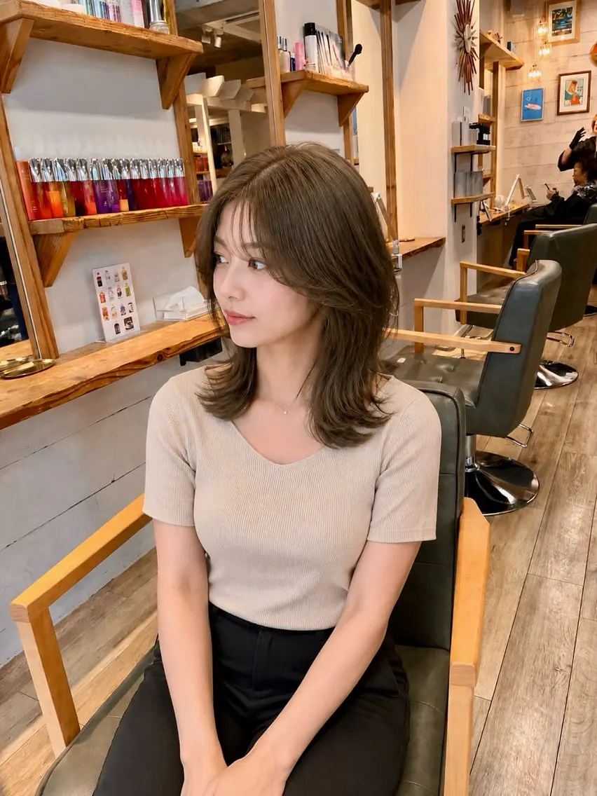 ミディアム カラー ヘアカラー トリートメント 髪質改善/縮毛矯正 /関内/高橋 勇樹のヘアスタイル