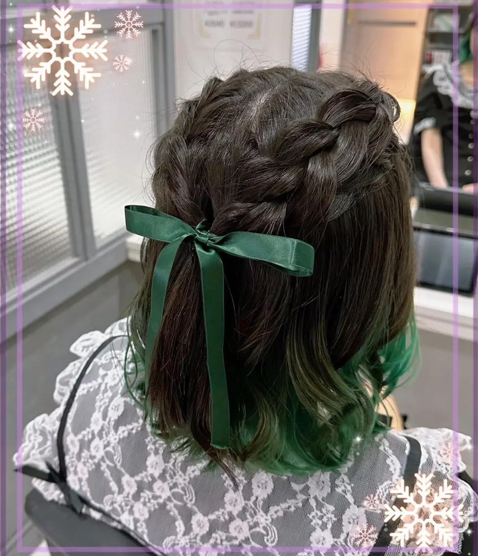 【🌸特別な日に✌️🌸】レディースカット🌷＋シャンプー💜＋うる艶treatment💞＋ヘアアレンジ🍒の写真
