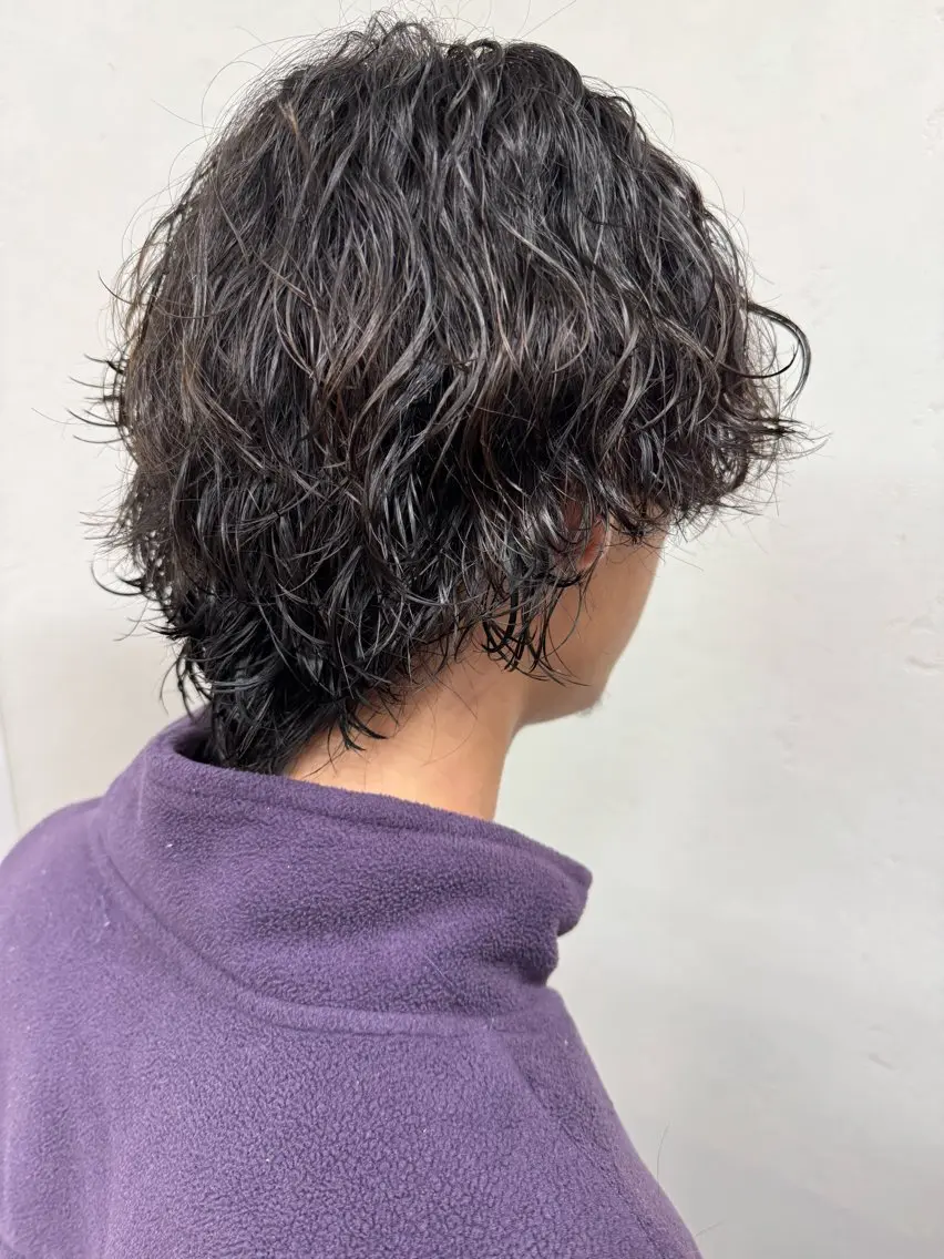 ミディアム パーマ メンズ カット パーマ パーマ/ハイトーン /吉田眞のヘアスタイル