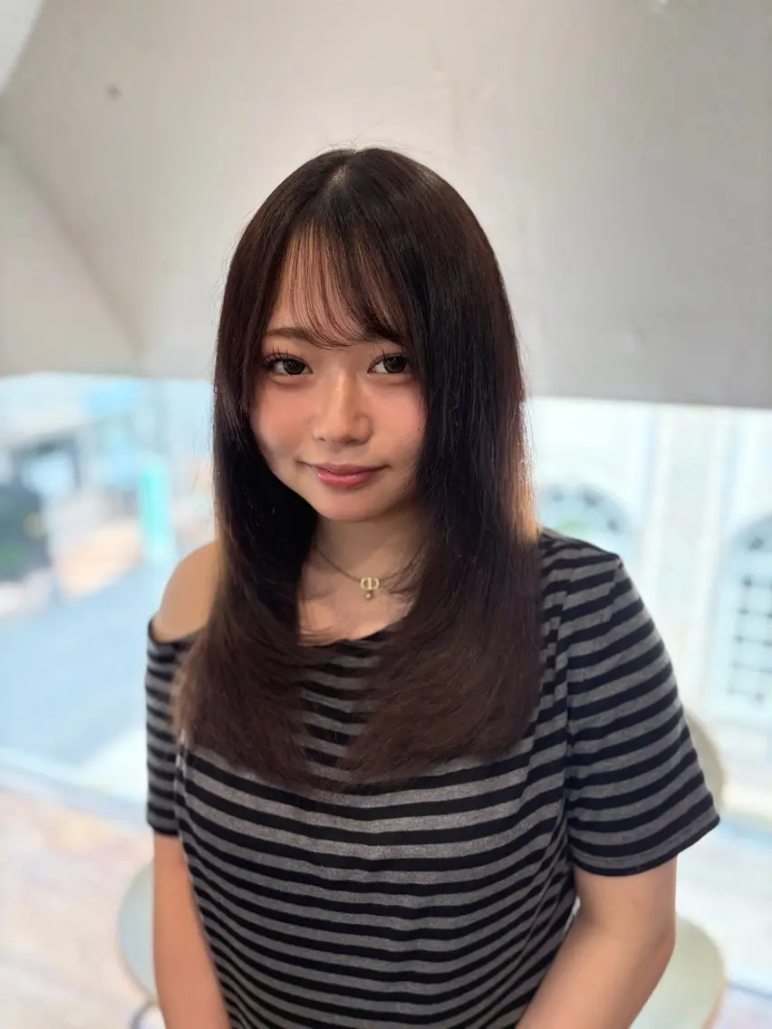 セミロング 縮毛矯正 しみず りんねのヘアスタイル