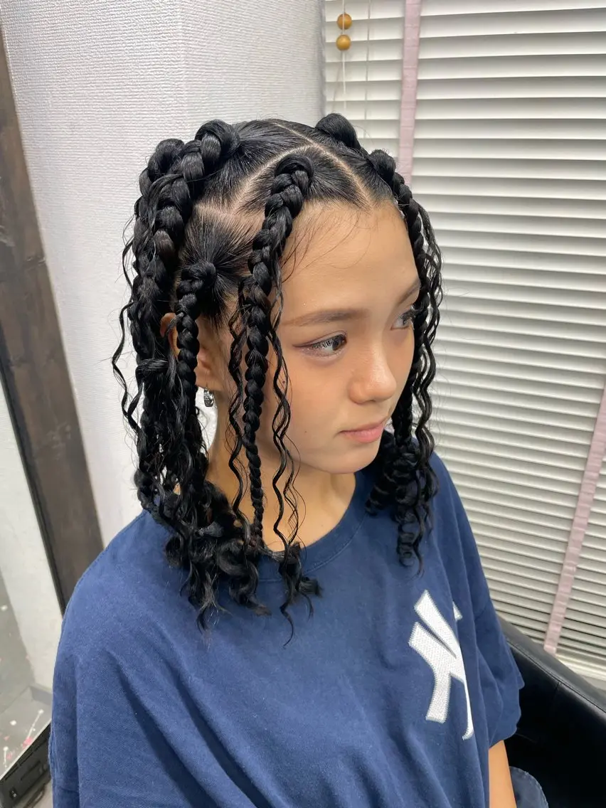 ショート ヘアアレンジ MEI/ブレイズ/ コーンロウ/茅ヶ崎のヘアスタイル
