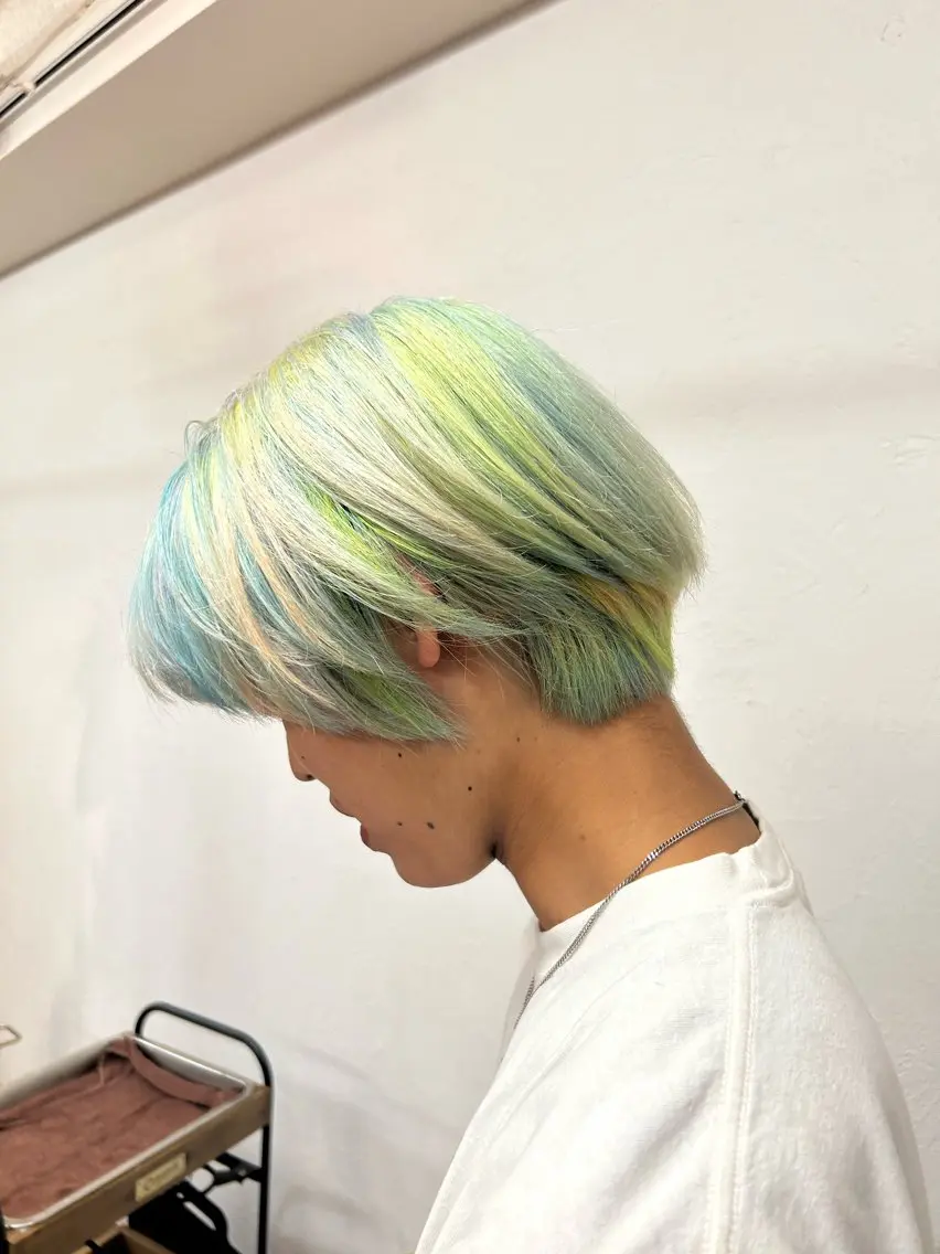 ショート カラー メンズ ユニコーンカラー げん/梅田美容室 中崎町美容室のヘアスタイル