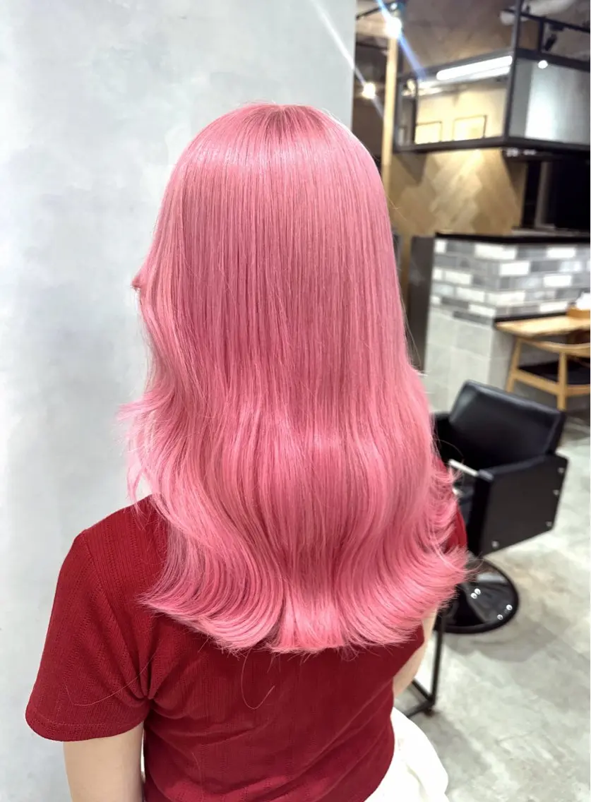 カラー ブリーチ ピンクカラー カット ヘアカラー トリートメント 透明感カラー✨艶髪 制作🌱山根あゆみのヘアスタイル
