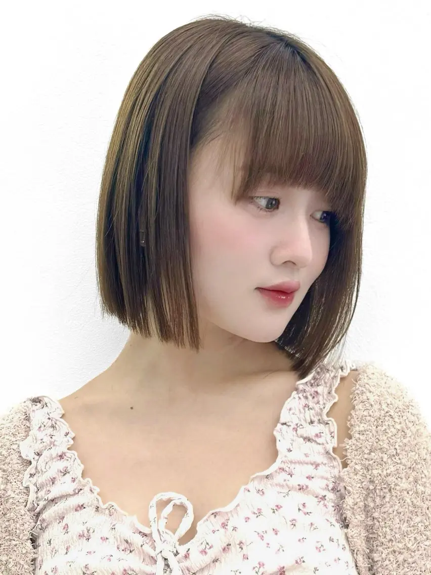 ショート カラー ヘアアレンジ カット 縮毛矯正 トリートメント 縮毛矯正🤍 盛れるボブ/ひかりのヘアスタイル