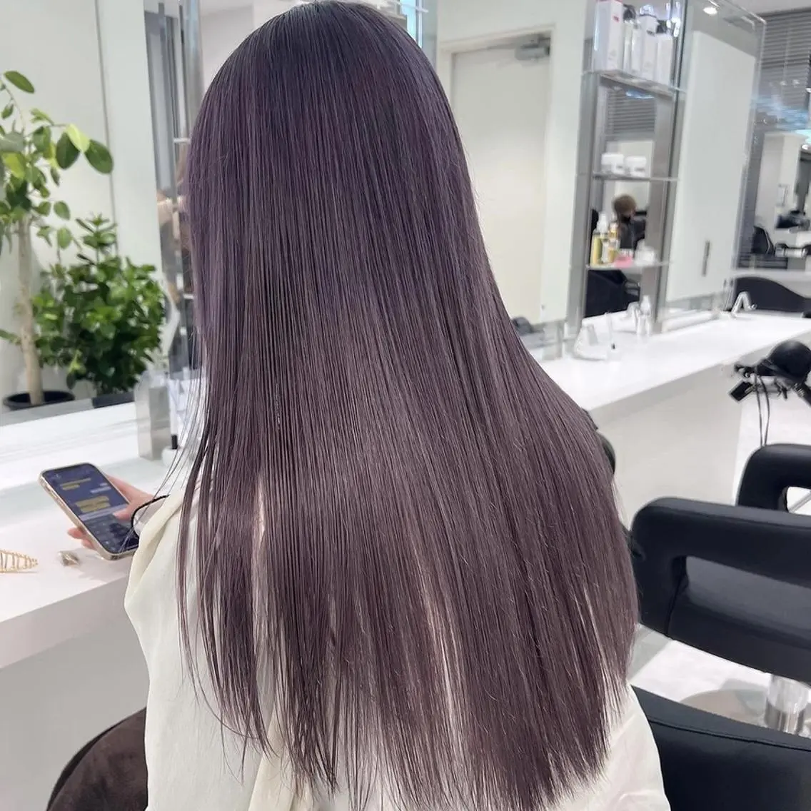カラー ロング ラベンダー/ピンク 💜🌷原宿のヘアスタイル