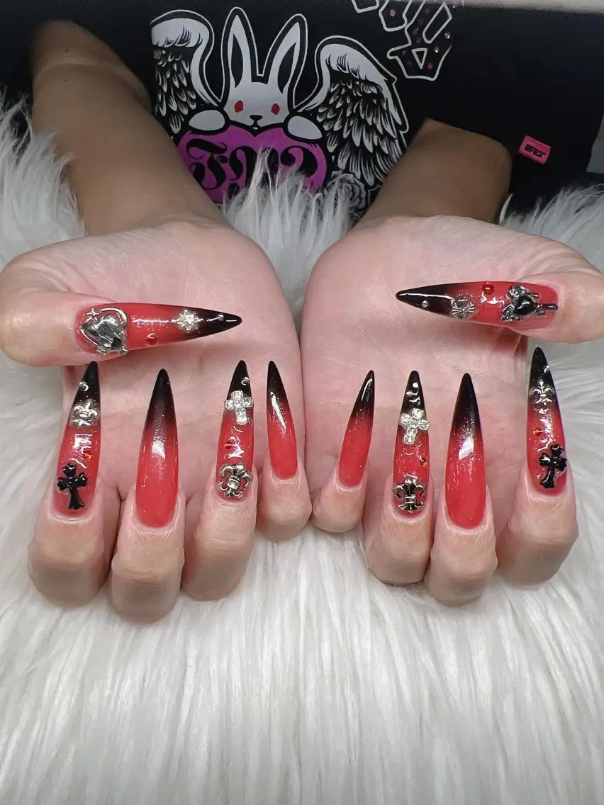 ネイル 長さ出し グラデーション 卒業式 キラキラネイル マグネットネイル ハンドネイル Lee Nailsのネイルデザイン