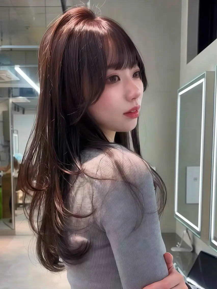 ミディアム カラー ヘアアレンジ ベージュカラー ブリーチ 透明感カラー ブリーチなしカラー 髪質改善 【博多髪質改善】 吉村 清志のヘアスタイル