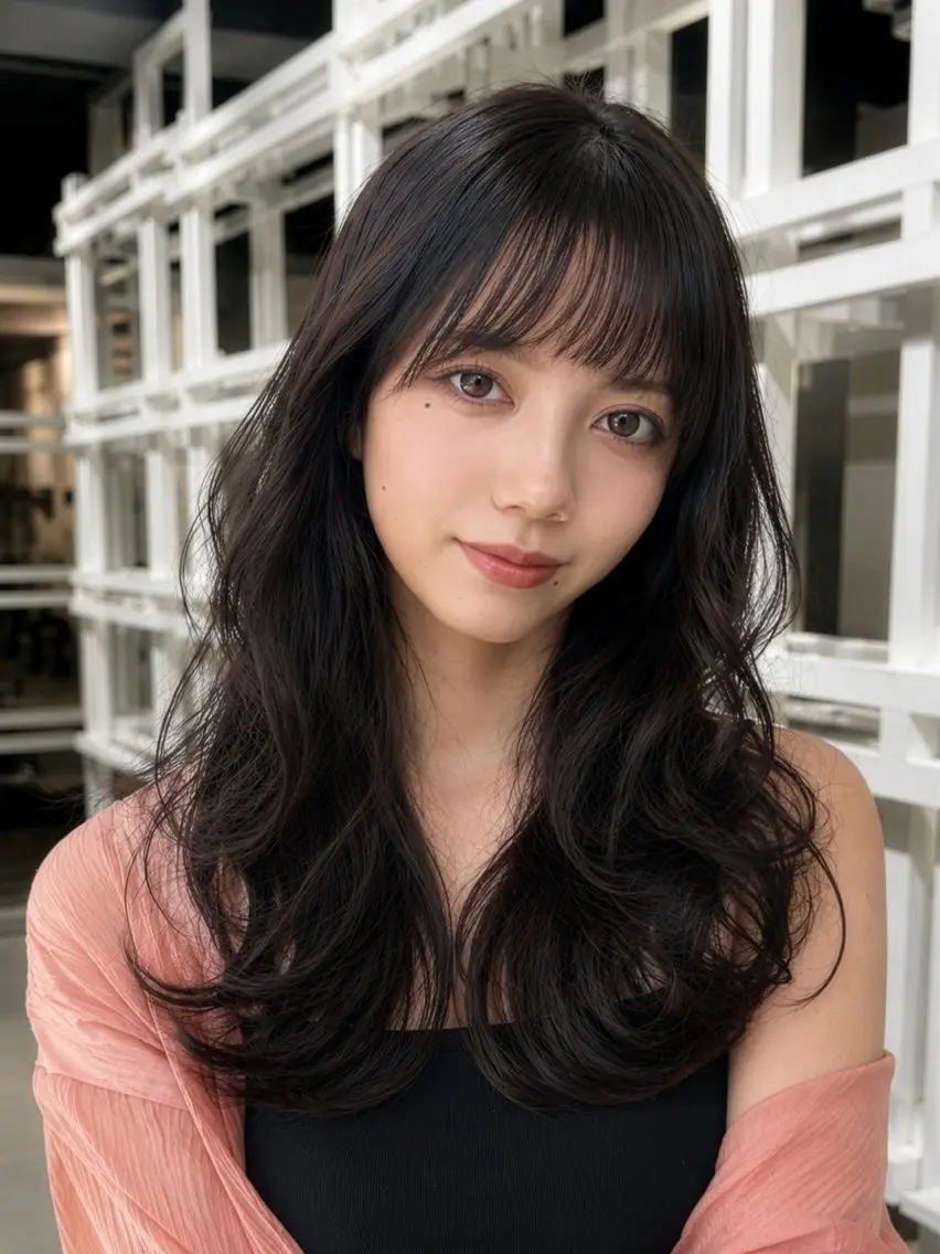 ロング カット ヘアカラー 恵比寿結べるレイヤー 地毛風カラー大場のヘアスタイル