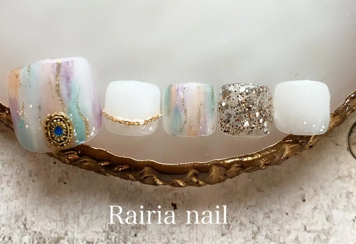 ネイル ジェルネイル パラジェル 夏ネイル Rairia nail本八幡店のネイルデザイン