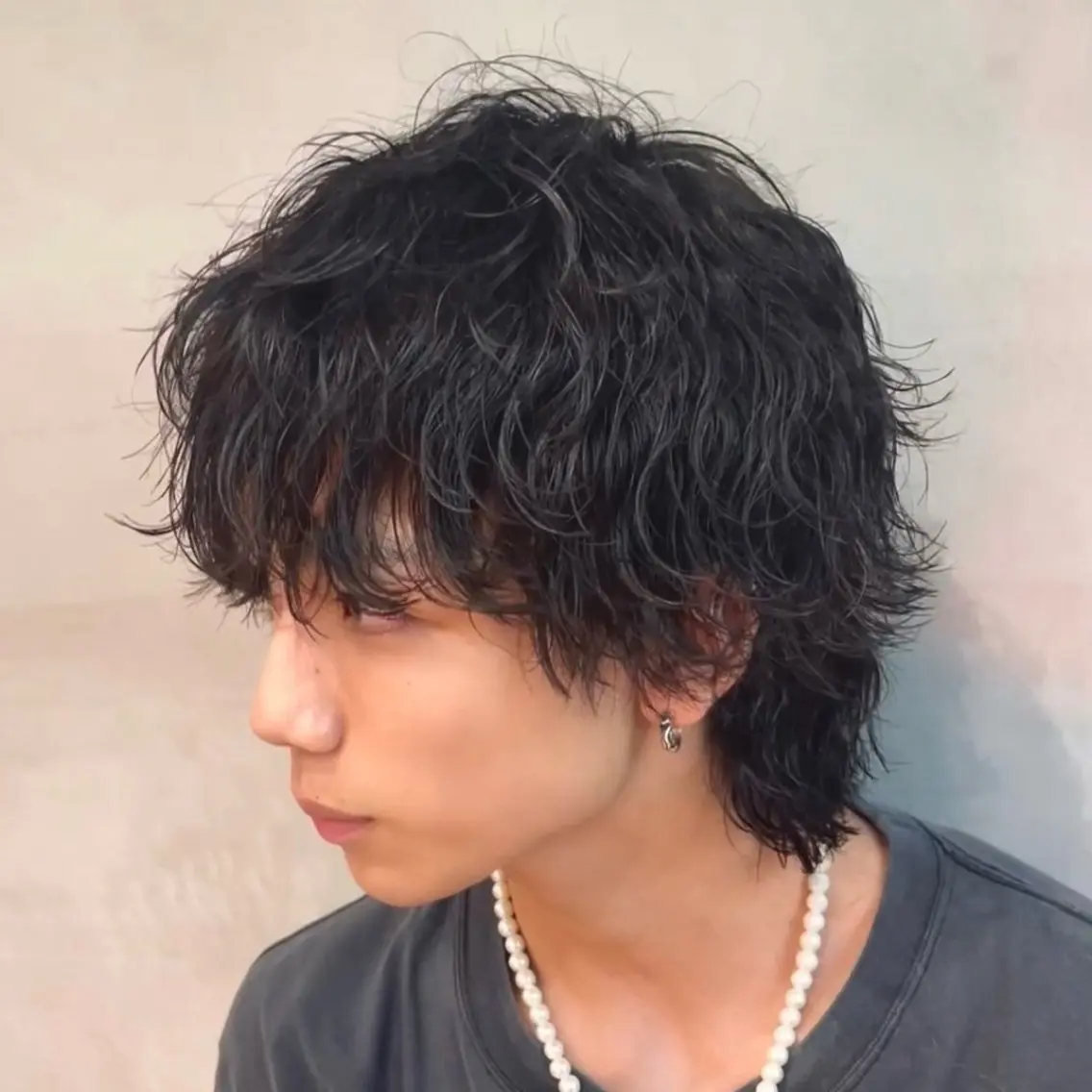 セミロング パーマ ヘアアレンジ メンズ fifth 石川 凪のヘアスタイル