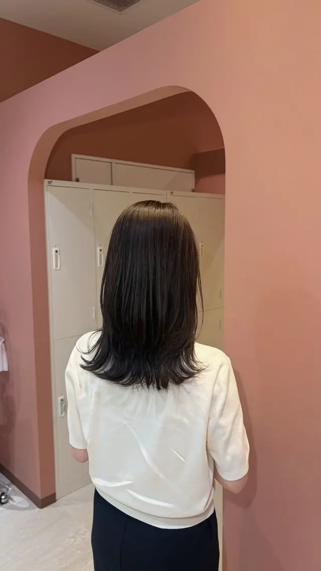 セミロング カラー カット ヘアカラー 聖菜/ hina /レイヤー/艶カラーのヘアスタイル