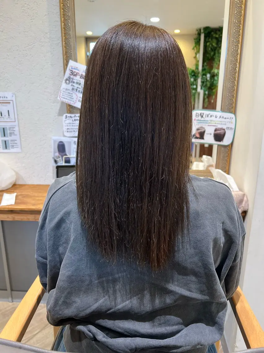 セミロング ヘアカラー トリートメント 🤍ྀི筈井南美 /ツヤカラー🤍ྀིのマツエク・マツパデザイン