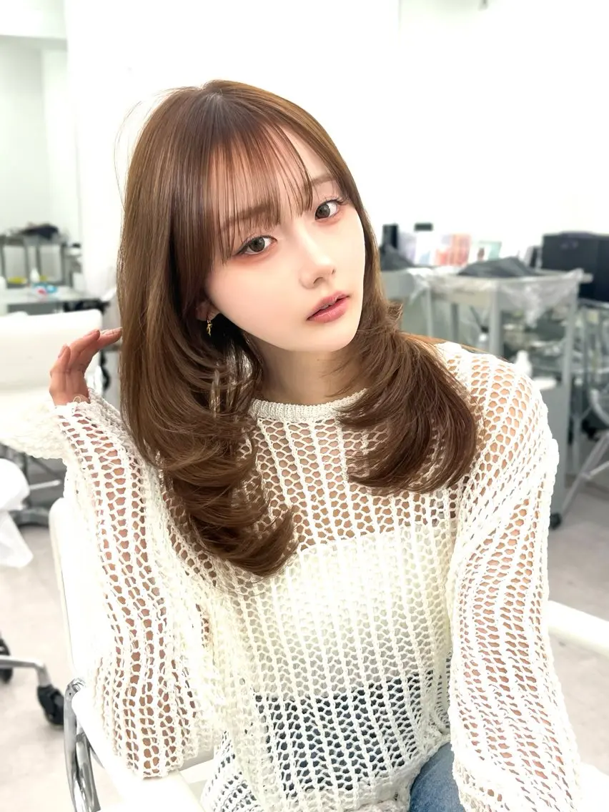 【顧客様クーポン✨】小顔カット✂️+韓国式艶トリートメント✨+韓国巻き仕上げの写真