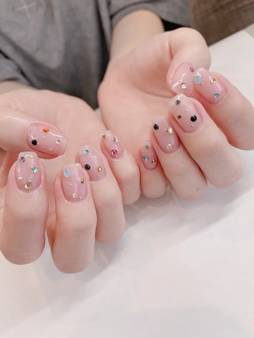 🌸長さだし10本(チップ)×ワンカラー🌸オフ有りの写真