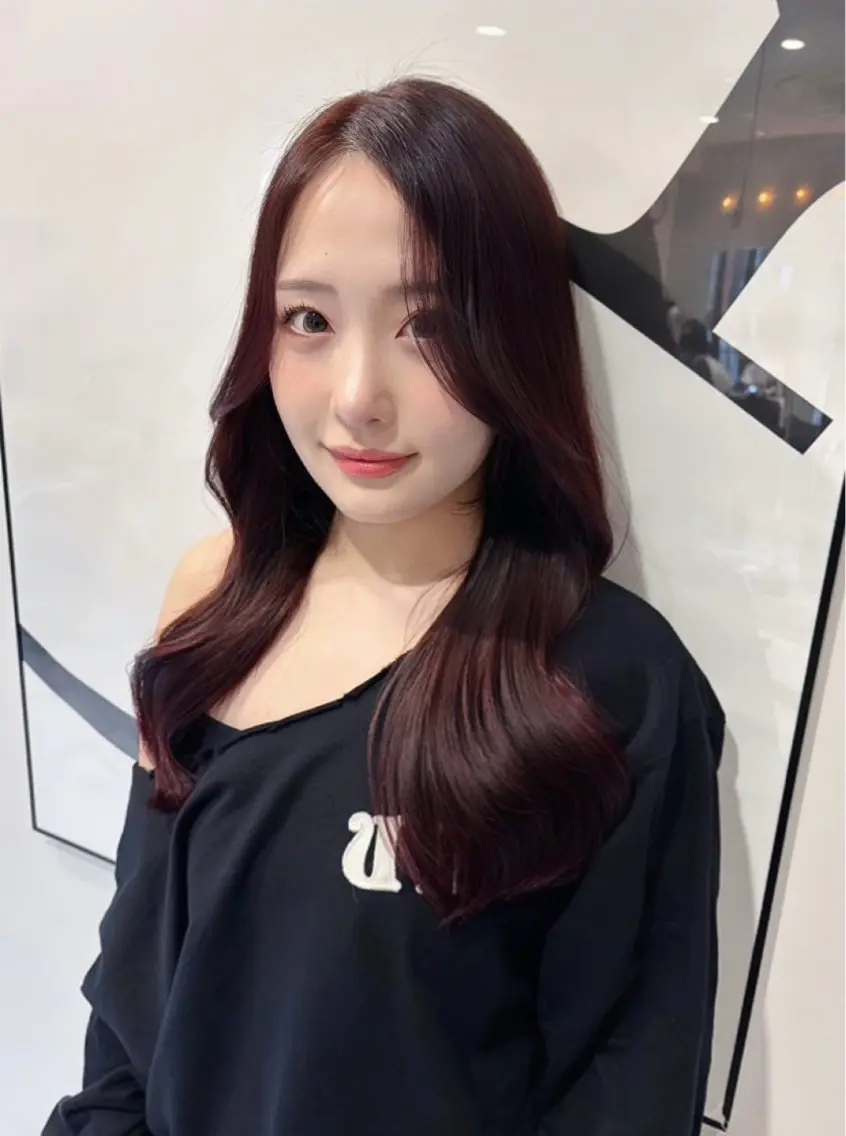 ロング カラー ワンホンヘア カット ヘアカラー ワンホン/韓国ヘア 🤍amiのヘアスタイル