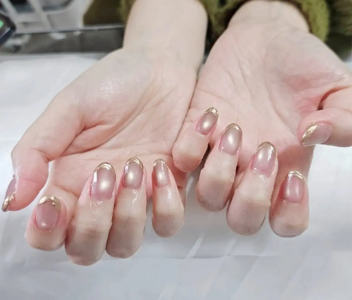 ネイル フレンチネイル キラキラネイル ラメ(グリッター) マグネットネイル ミラーネイル ハンドネイル Beaubie nailサロンのネイルデザイン