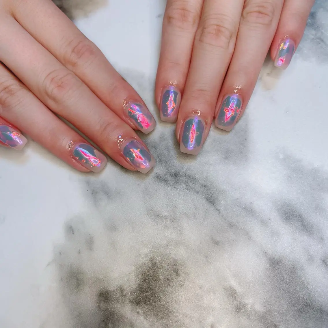 ネイル 氷ネイル・うるうるネイル ハンドネイル Kayo 💅のネイルデザイン