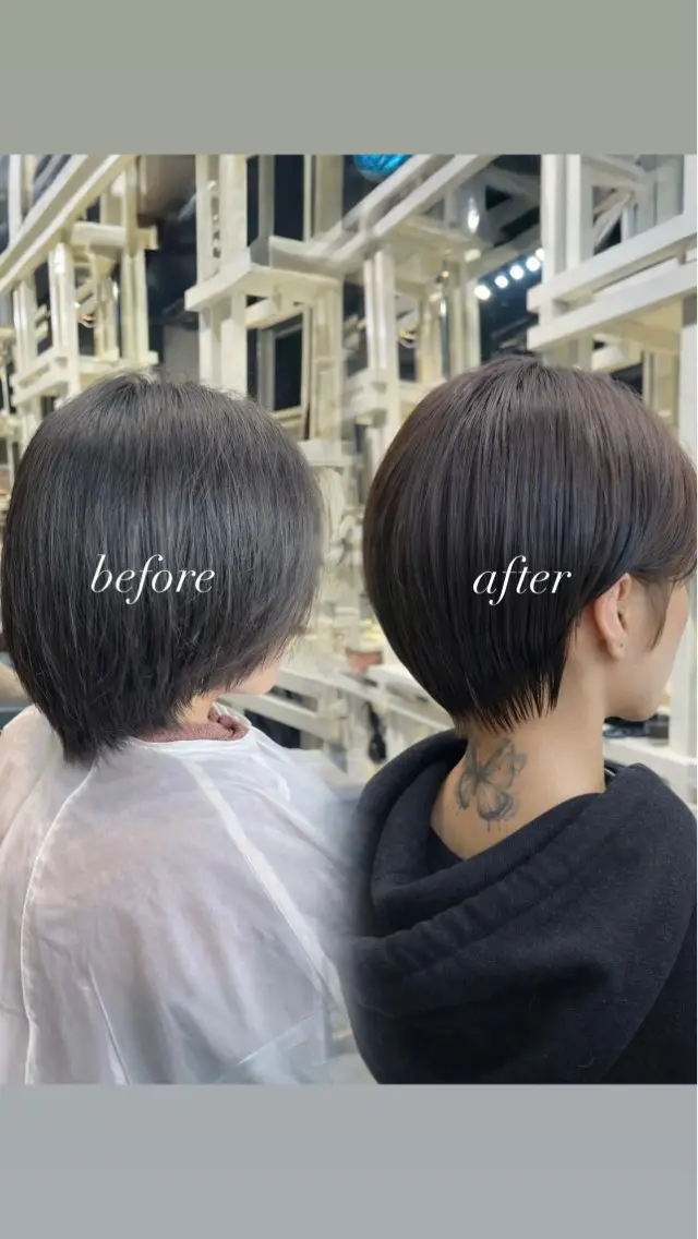 ショート 恵比寿韓国レイヤー× 艶透明感カラー大場のヘアスタイル
