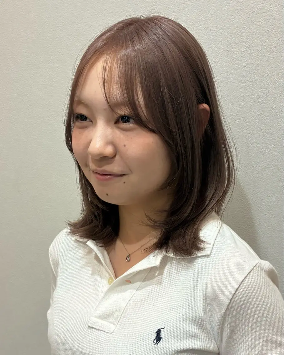 ミディアム ヘアカラー トリートメント 柴田真衣 /ナチュラル/半個室のヘアスタイル
