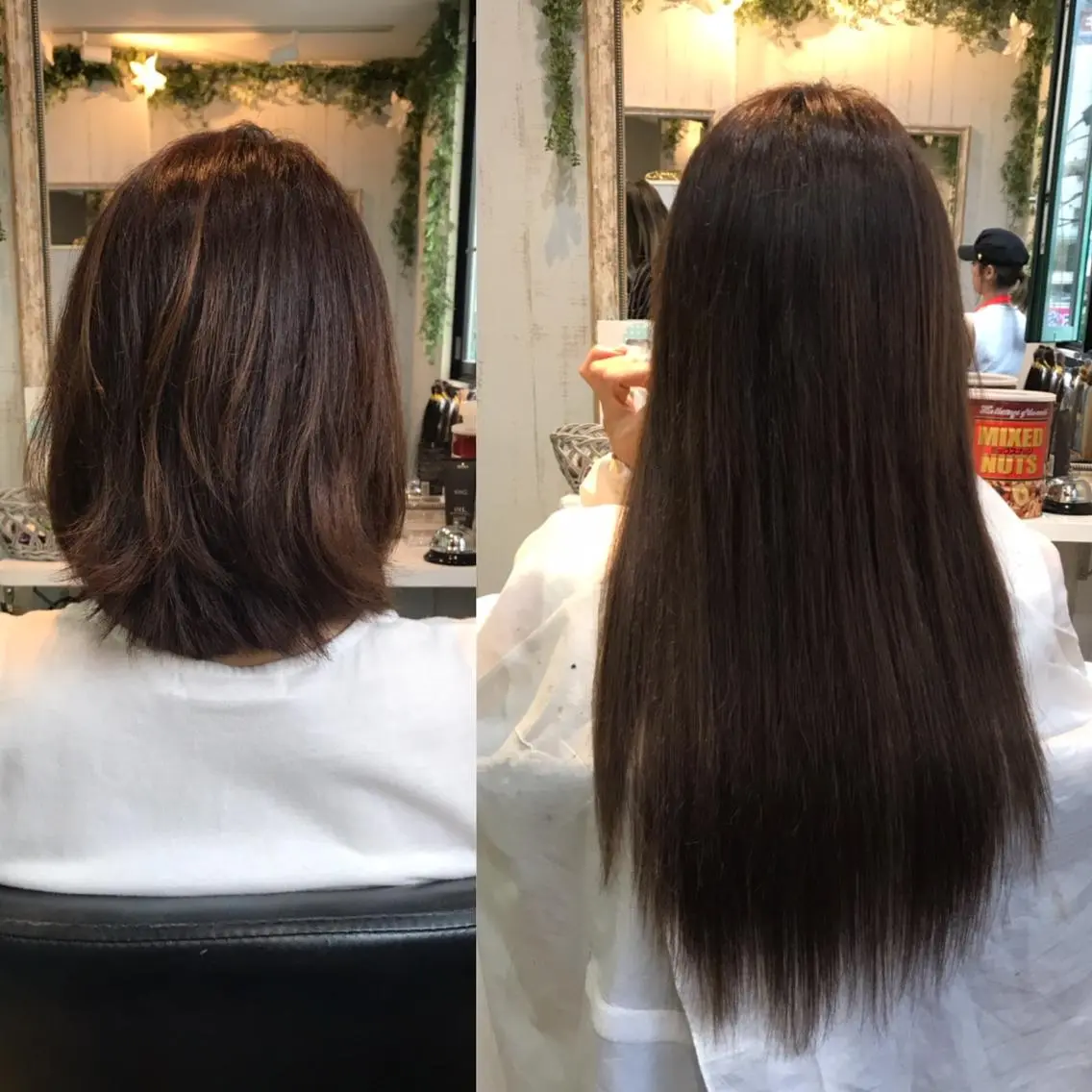 ロング カラー ヘアアレンジ 大阪レミーエクステ チビ編み込みのヘアスタイル