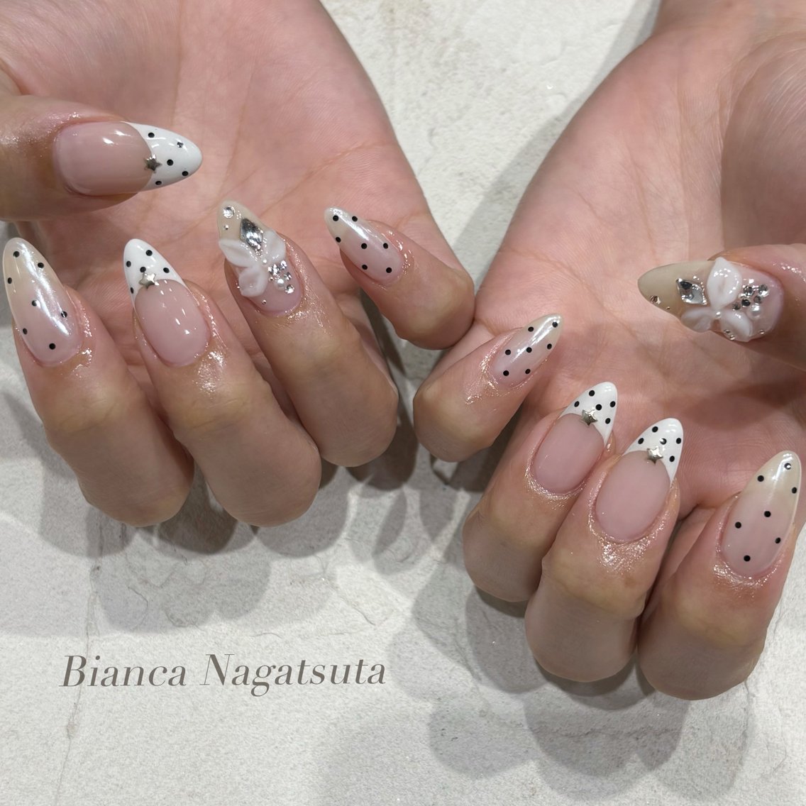 ネイル ハンドネイル Bianca長津田 Mukae⋆.✶🖤のネイルデザイン