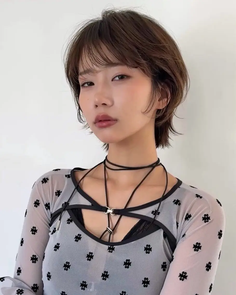 ショート カラー ショートボブ 丸みショート ボブ 似合わせカット ショートヘア カット ヘアカラー トリートメント ショート/ボブ/パー マ原宿🪷Akinaのヘアスタイル