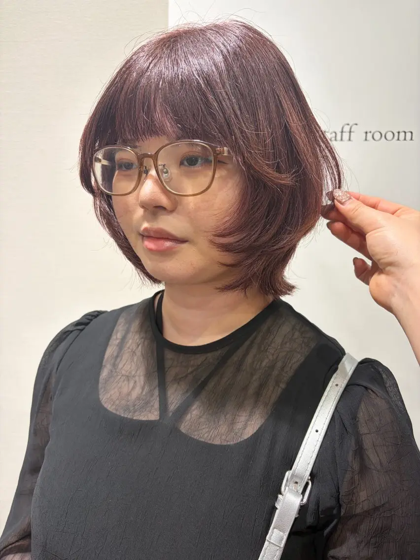 ミディアム カラー ボブ&寒色🎐ᩚ 短髪 COCOROのヘアスタイル