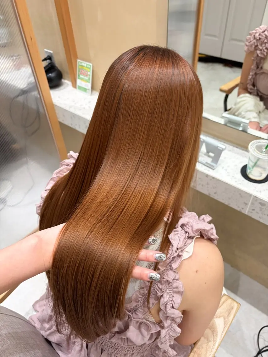 ロング 縮毛矯正 カット 縮毛矯正 トリートメント 🫧艶髪ボブ🫧 チカのヘアスタイル