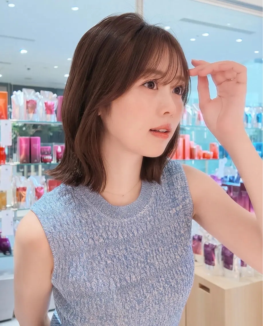 ミディアム カラー ブラウンカラー ショコラブラウン 透明感カラー ボブ カット ヘアカラー トリートメント 結莉/ボブ/ 縮毛矯正のヘアスタイル