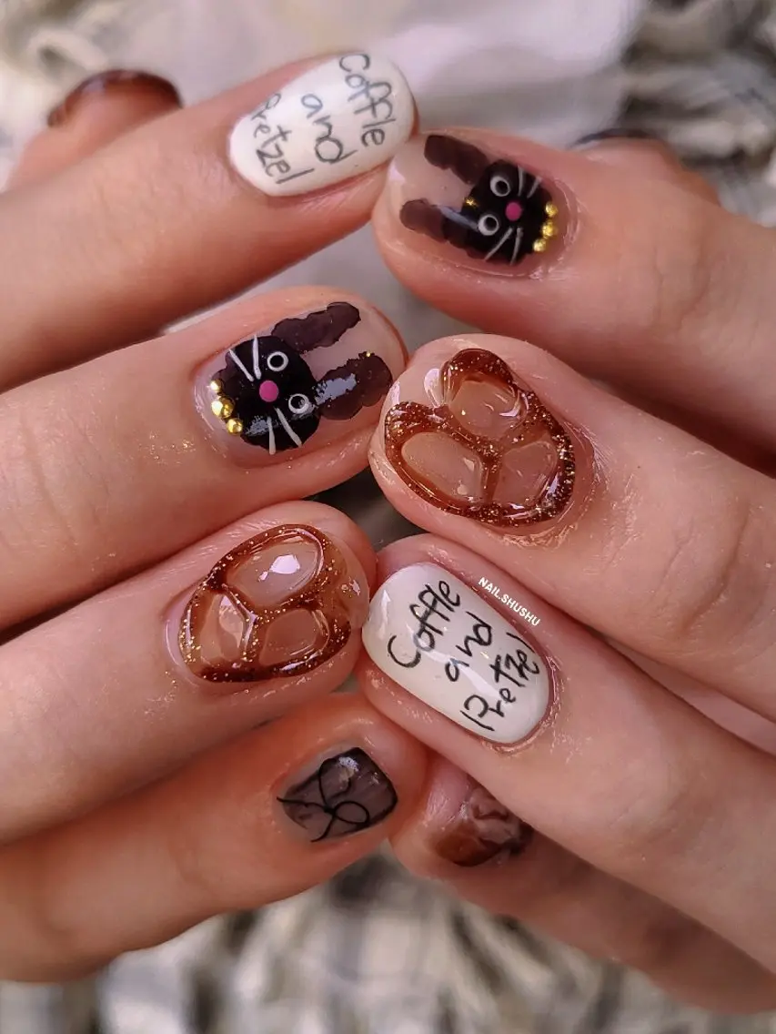 ネイル ハンドネイル 3dパーツ/流行り 👧shushu❤️のネイルデザイン