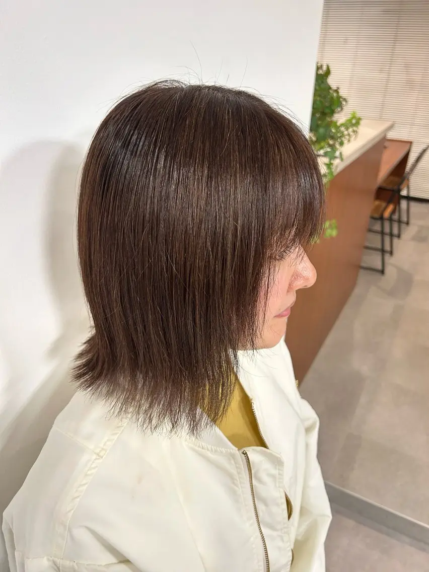 ミディアム カラー ブラウンカラー ヘアカラー トリートメント 山本 純大のヘアスタイル