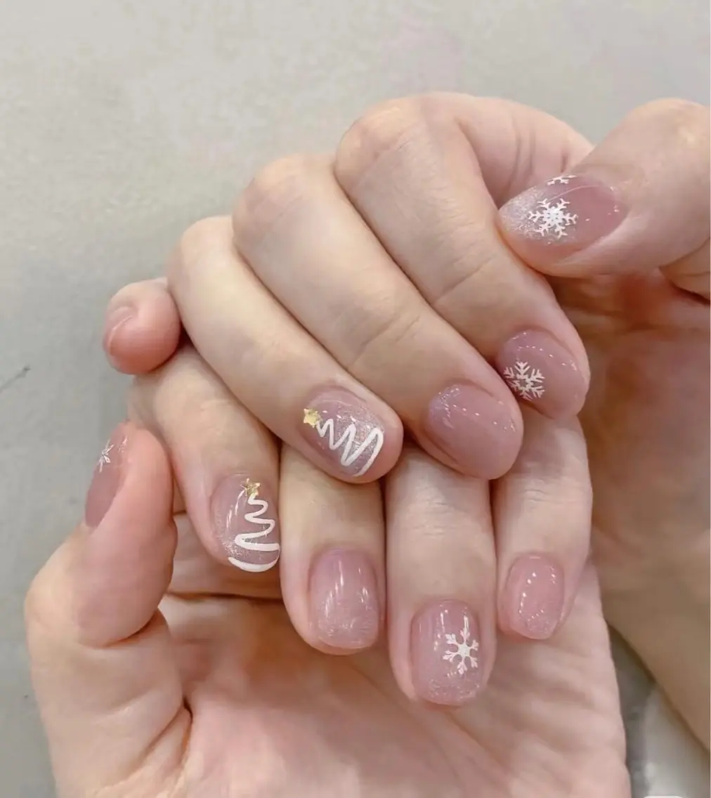 ネイル フレンチネイル ガーリー ガラスフレンチ 韓国ネイル ロングネイル Venus nail チップ長さだし専門店のネイルデザイン