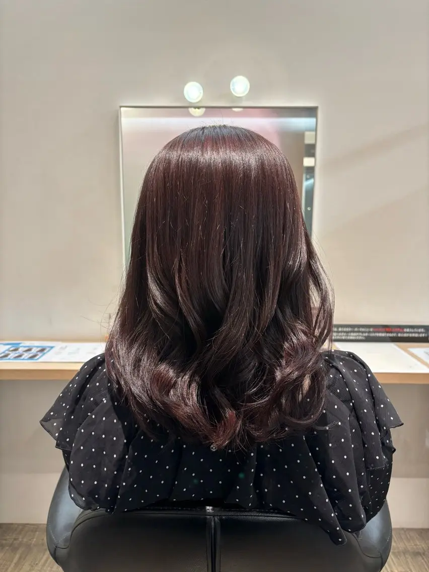 ロング カラー ブラウンカラー マロンブラウン カット ヘアカラー トリートメント 謝花 卯依┆͓̽ モデル募集中🪽⋆꙳のヘアスタイル
