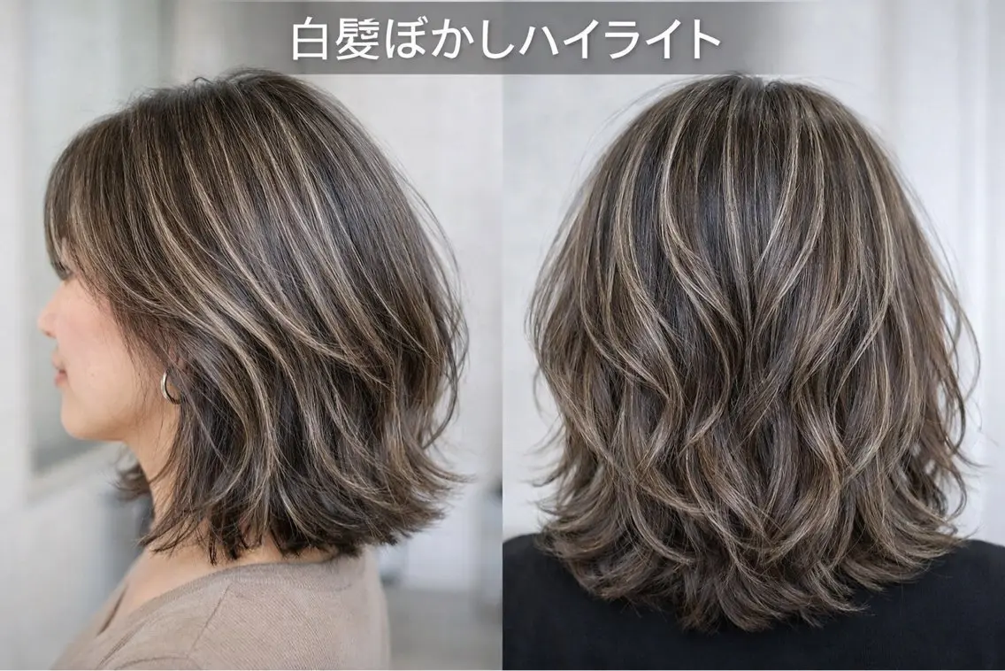 「白髪を隠すから“活かす”へ✨白髪ぼかしカラー」　✨カット➕ハイライトカラー➕トリートメント　【2.200】の写真