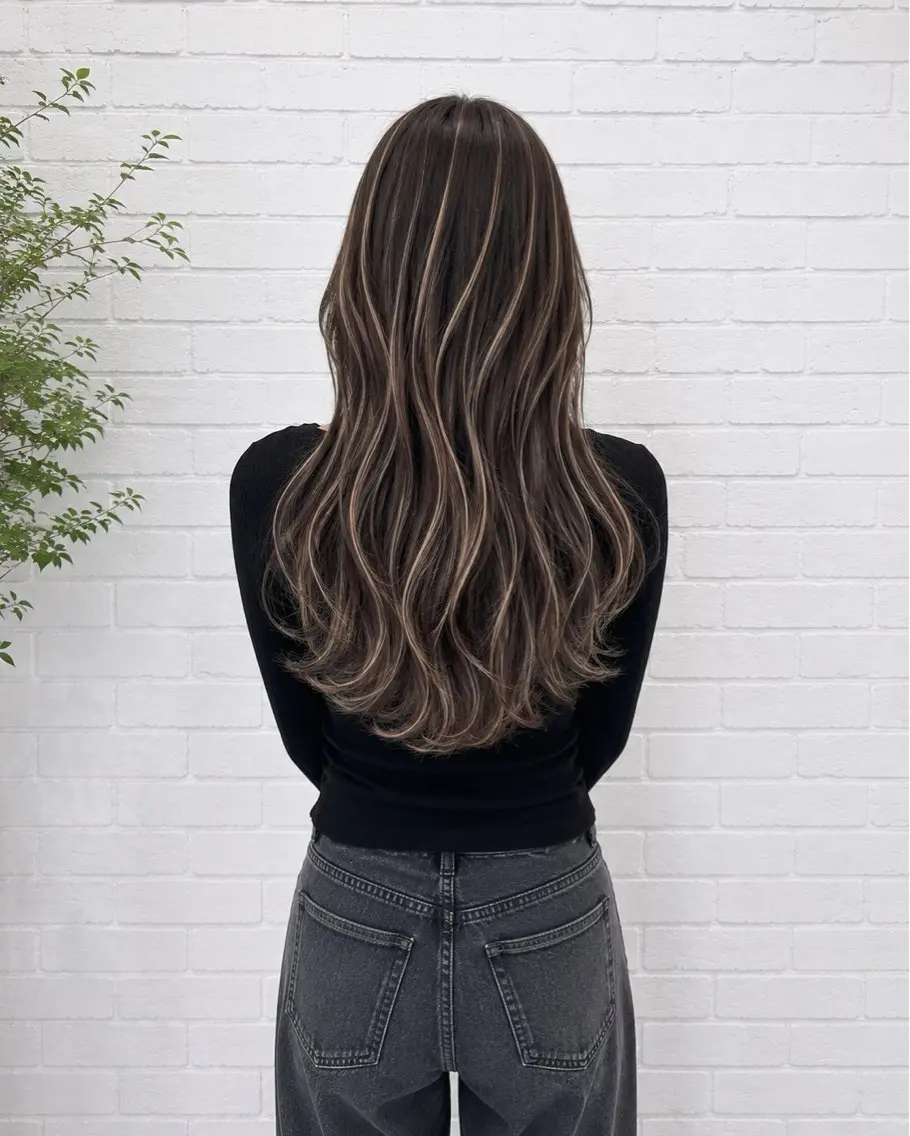 ロング カラー 透明感カラー デザインカラー ハイライトカラー ハイライト 韓国風ヘア カット ヘアカラー トリートメント 【韓国風特化】 池田一之のヘアスタイル