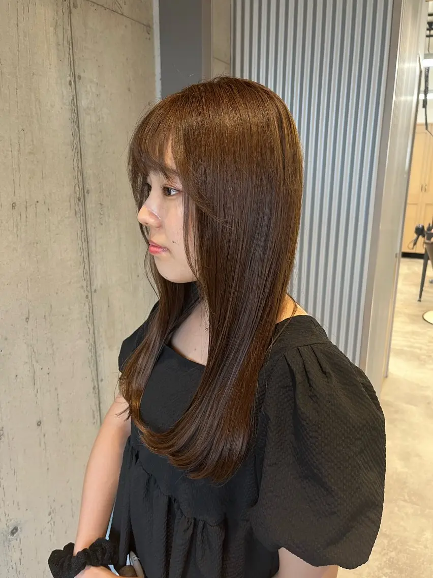 ロング カラー ヘアアレンジ カット ヘアカラー トリートメント ボブ×艶カラー 特化・リクト💥のヘアスタイル