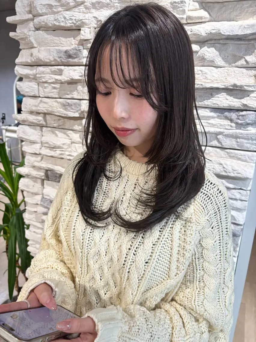 ロング レイヤーカット MAKI/名駅/ セット/透明感カラーのヘアスタイル