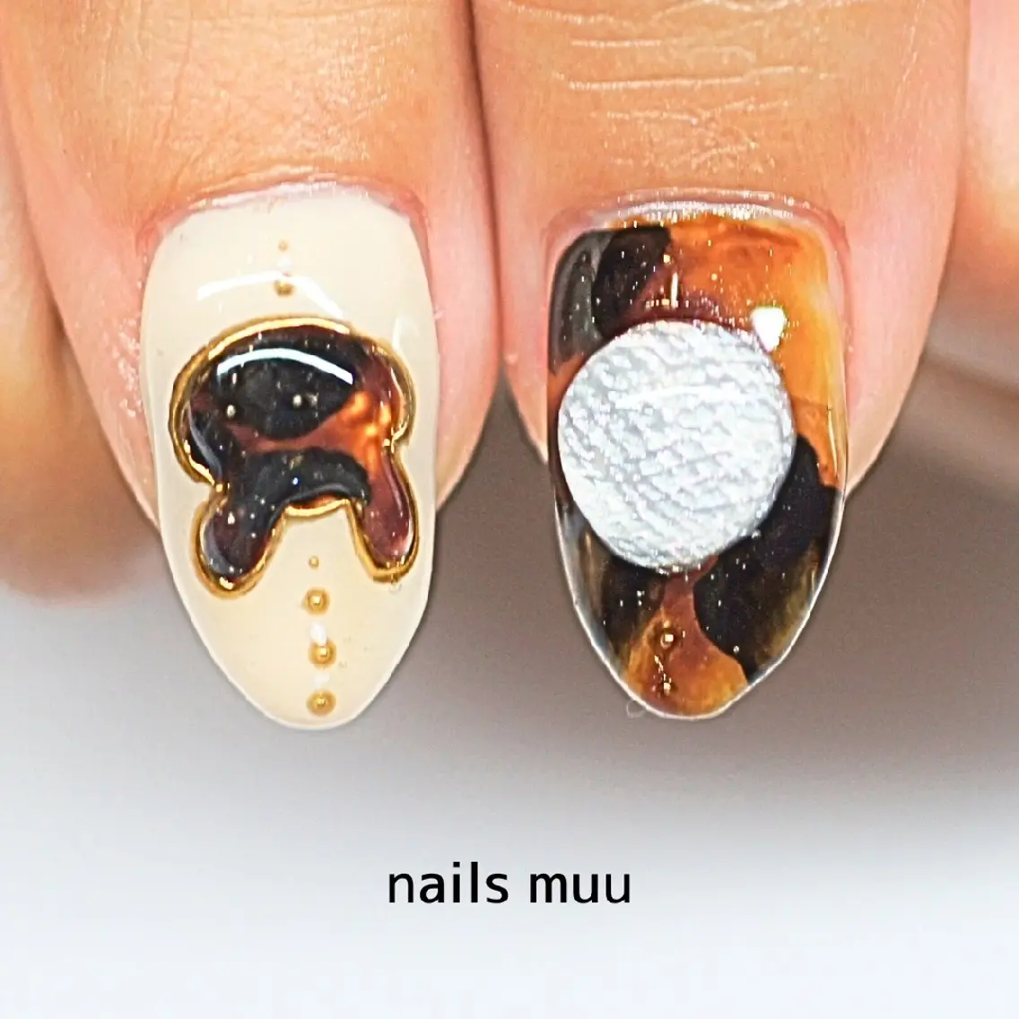 ネイル べっ甲ネイル nails muu まゆのネイルデザイン
